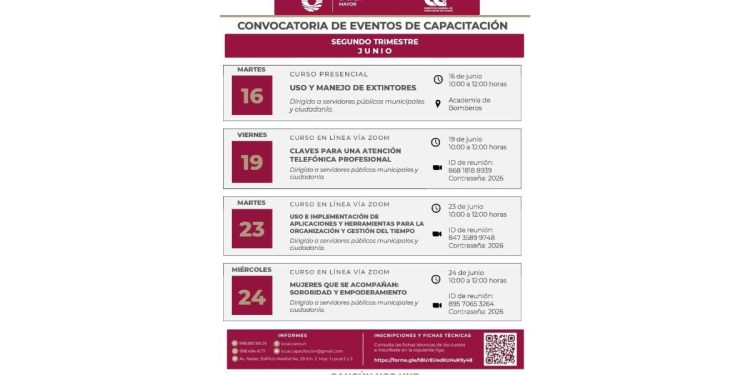 Ayuntamiento de Benito Juárez anuncia cursos gratuitos para las y los cancunenses