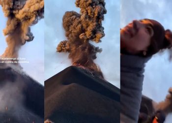 Erupción del Volcán de Fuego sorprende a turistas; la lava pasó a pocos metros