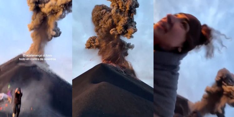 Erupción del Volcán de Fuego sorprende a turistas; la lava pasó a pocos metros