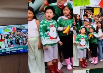 Niño se vuelve viral por usar un suéter navideño en la inauguración del Mundial 2026
