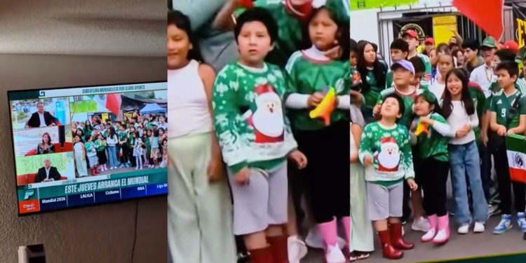 Niño se vuelve viral por usar un suéter navideño en la inauguración del Mundial 2026