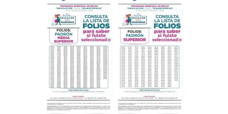 Publican los folios aprobados para las becas del programa “Educación para Transformar”