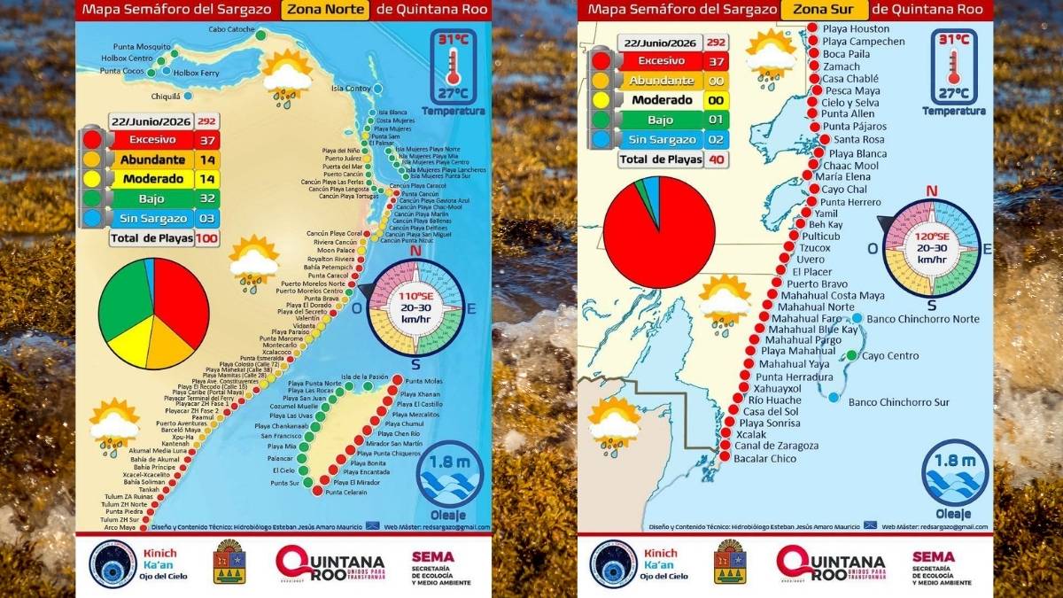 Que playas tienen menos sargazo en Quintana Roo