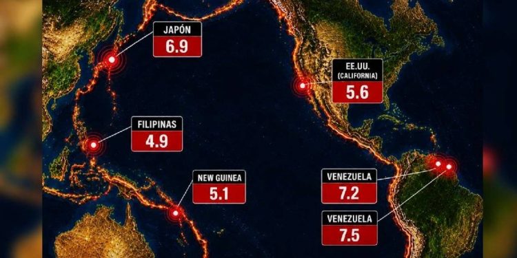 Sismos en el Cinturón de Fuego: cinco terremotos sacuden la región y activan alertas internacionales