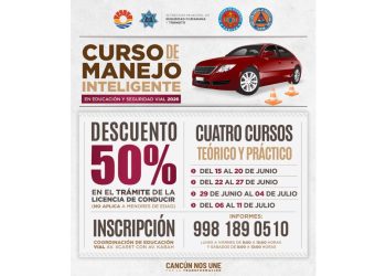 Tránsito Municipal, anuncia cuatro cursos de “Manejo Inteligente” en Cancún