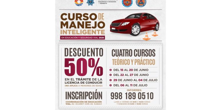 Tránsito Municipal, anuncia cuatro cursos de “Manejo Inteligente” en Cancún