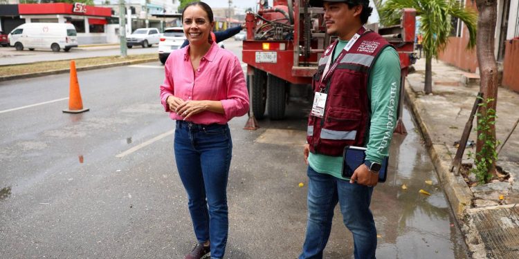 Ana Paty Peralta, supervisó labores preventivas a cargo de la Dirección General de Servicios Públicos en la Supermanzana 96