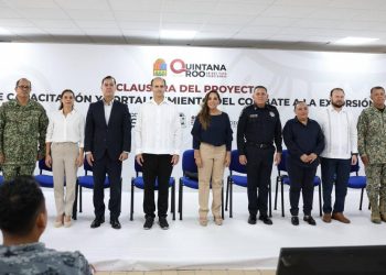 Ana Paty Peralta, atestiguó la clausura del “Proyecto de Capacitación y Fortalecimiento del Combate a la Extorsión”