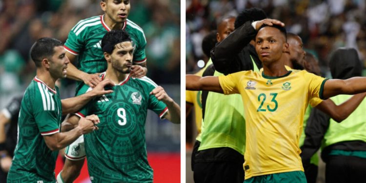 Árbitro Wilton Sampaio revisa una jugada en el VAR durante el partido México vs Sudáfrica del Mundial 2026.
