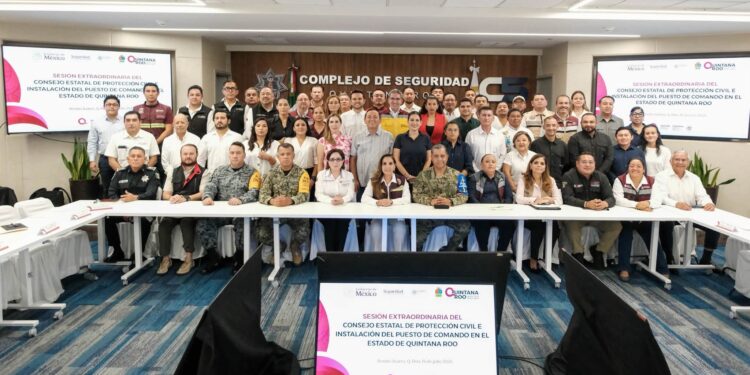 Instalan Puesto de Comando en Quintana Roo para fortalecer la prevención, atención y respuesta ante emergencias hidrometeorológicas en Cancún