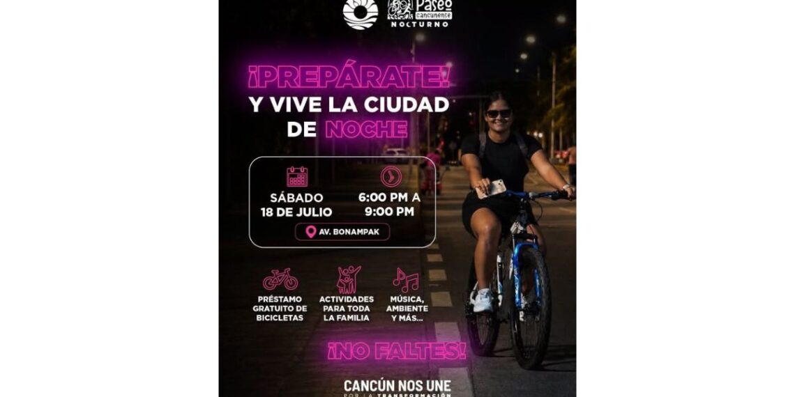 Alistan segunda edición de “Paseo Cancunense Nocturno” en Cancún