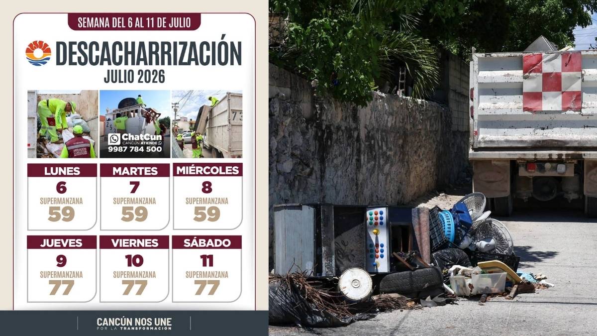Calendario de descacharrizacion en Cancun del 6 al 11 de julio