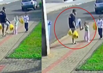 Captan a hombre pateando el rostro de su pequeña hija de 3 años en Brasil