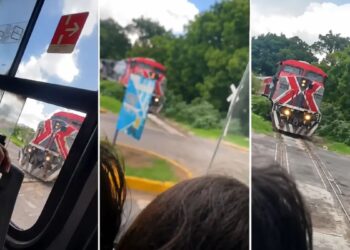 Chofer intenta ganarle el paso al tren y arriesga a pasajeros en Tepic, Nayarit