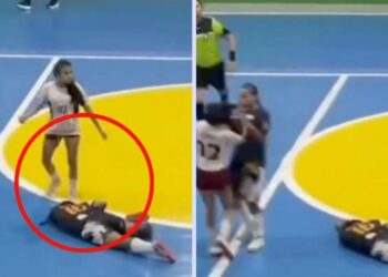 Futbolista patea dos veces a su rival en la cabeza y provoca pelea campal en pleno partido