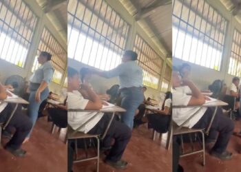 Graban a maestra golpeando e insultando a una alumna en Honduras
