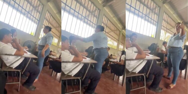 Graban a maestra golpeando e insultando a una alumna en Honduras