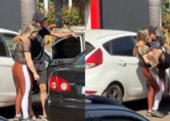 Hombre se fractura el pie y novia lo carga en sus brazos y se hace viral