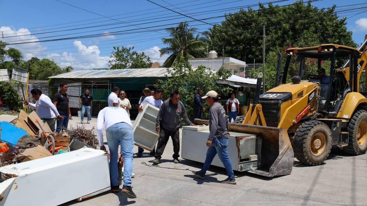 Trabajos de descacharrización y desazolve en las SM 76, 90 y 221