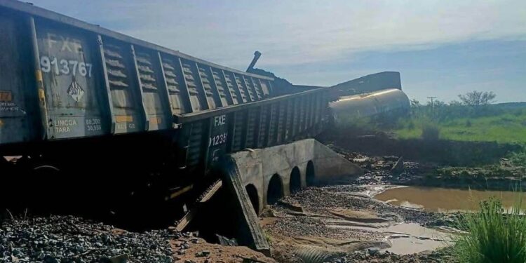 Tren de Ferromex se descarrila en Sonora y derrama 59 mil litros de quimico Profepa investiga daños ambientales