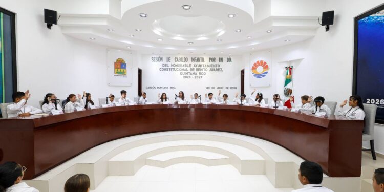 Realizan “IX Cabildo Infantil por un Día 2026” en el Ayuntamiento de Benito Juárez