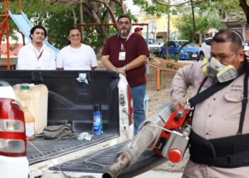 Realizan jornada de descacharrización y termonebulización en la Supermanzana 59 de Cancún