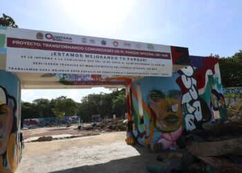 Servicios Públicos, realizó jornada de limpieza en el el Parque Integral del Mar de la Supermanzana 94 de Cancún