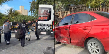 Fuerte accidente deja a dos motociclistas lesionados de gravedad en Cancún