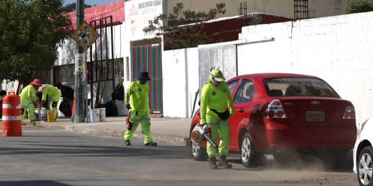 Realiza Ayuntamiento de BJ acciones de mantenimiento y seguridad peatonal en la SM 92