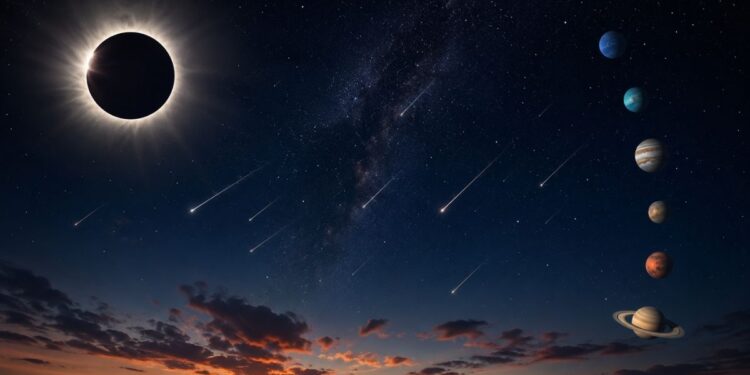 Eclipse solar Perseidas y alineacion de planetas los fenomenos astronomicos del 12 de agosto de 2026