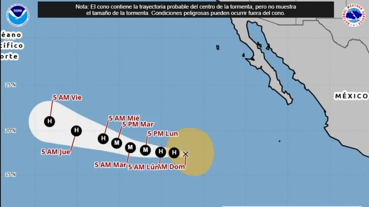 Huracan Karina avanza hacia el oeste