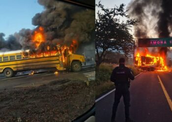 Narcobloqueos en Michoacan quema de vehiculos y carreteras cerradas tras operativo contra CJNG