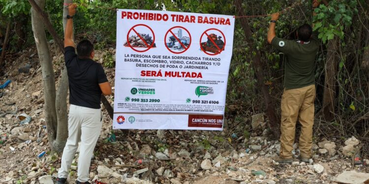Realizan jornada integral de limpieza en espacios públicos y clausuró un basurero clandestino en la SM 104 de Cancún