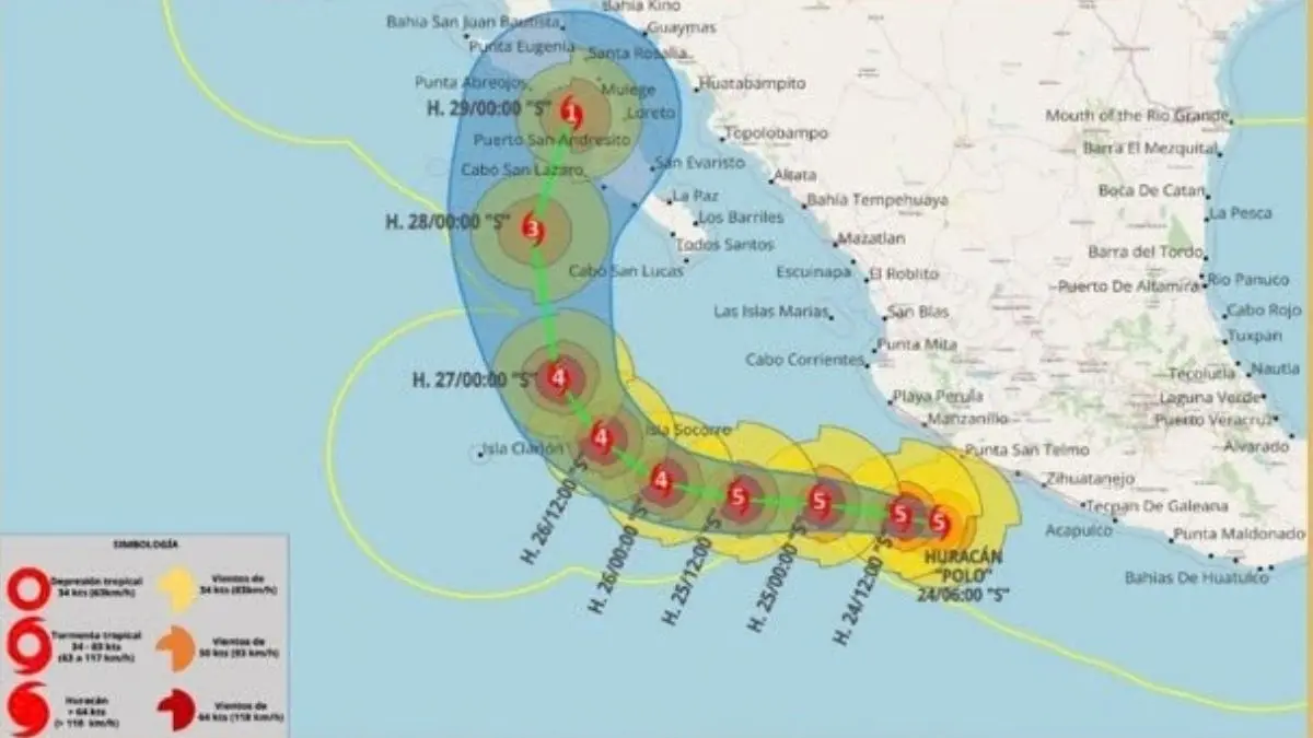 Huracan Polo mantiene vigilancia frente a las costas mexicanas