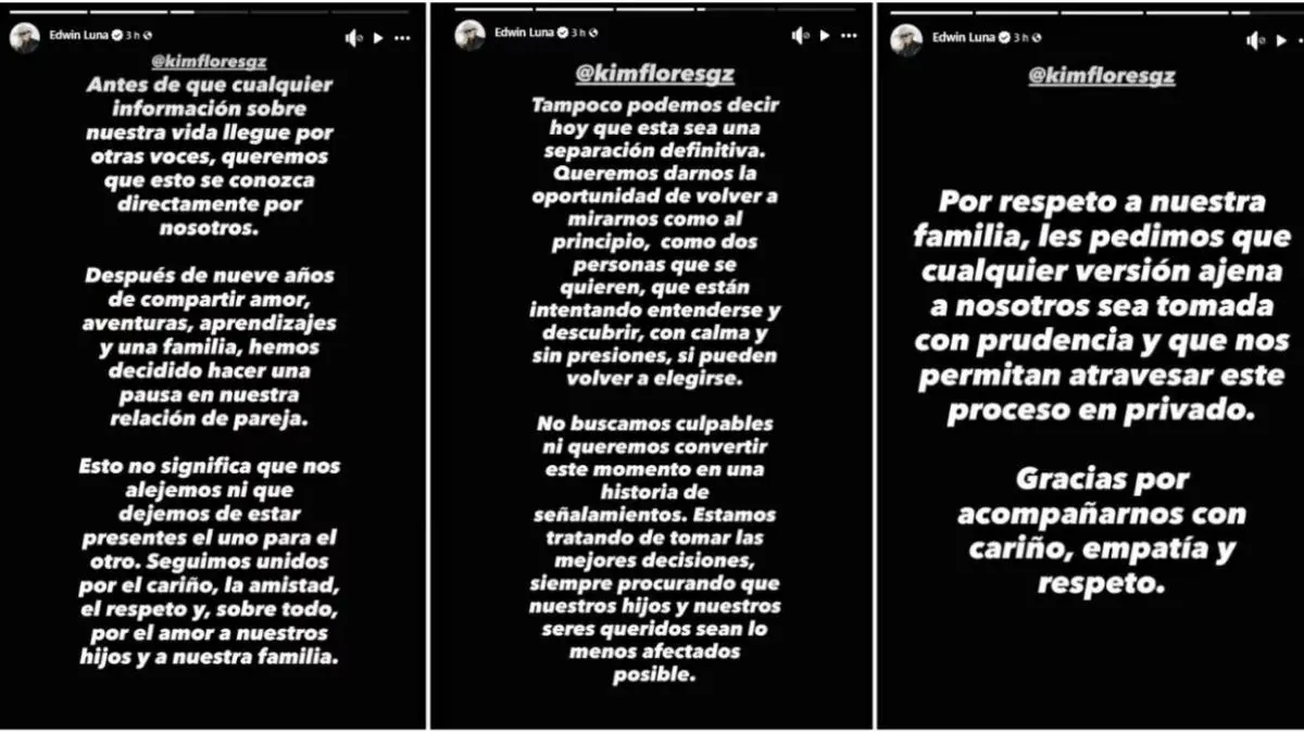 ¿Por qué Edwin Luna y Kimberly Flores se separaron?