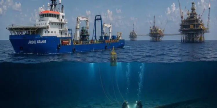 Trabajos de Pemex en plataforma de la Sonda de Campeche tras fuga en ducto submarino