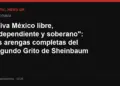 "Viva México libre, independiente y soberano": las arengas completas del segundo Grito de Sheinbaum