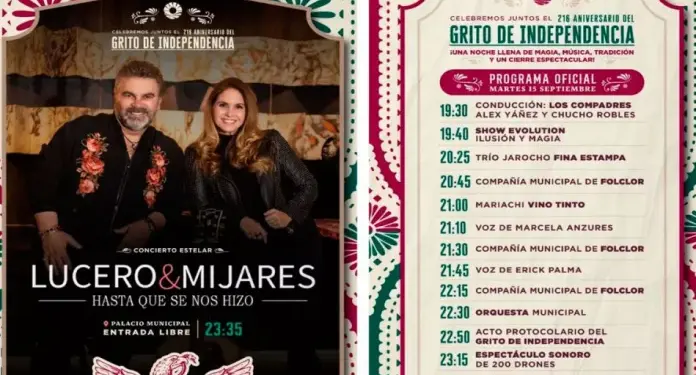 Lucero y Mijares estarán en el Grito de Independencia en Cancún; revelan itinerario
