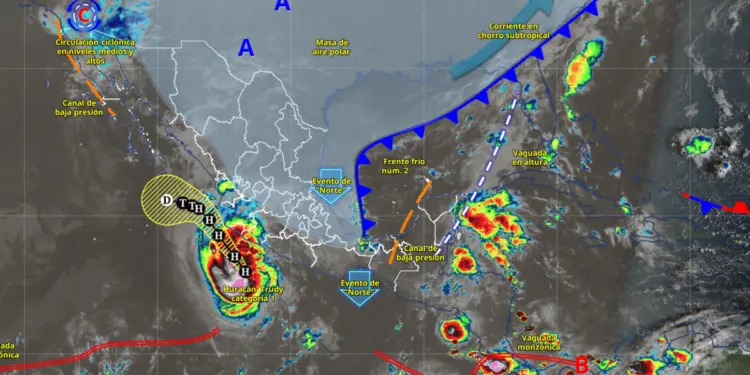 México enfrentará lluvias intensas por Trudy y frente frío 2
