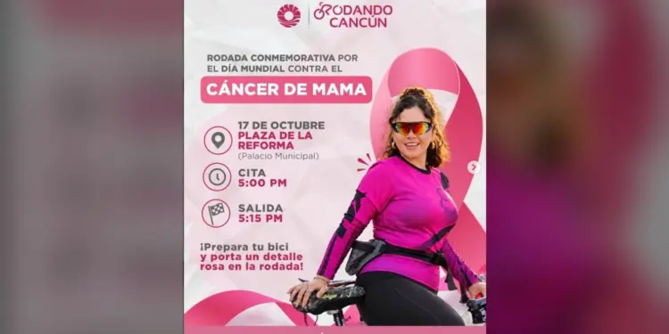 Rodando Cancún hará rodada rosa contra el cáncer de mama este sábado 17 de octubre